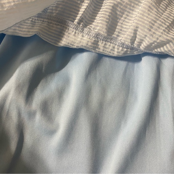 SHE & SKY Baby Blue Off the Shoulder Dress Casual Peasant Boho Size Large - Picture 6 of 10